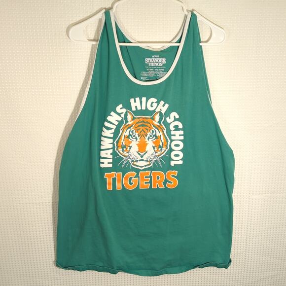 Stranger Things Tank Top 3X Green Hawkins High School Netflix Graphic Shirt - Picture 1 of 4